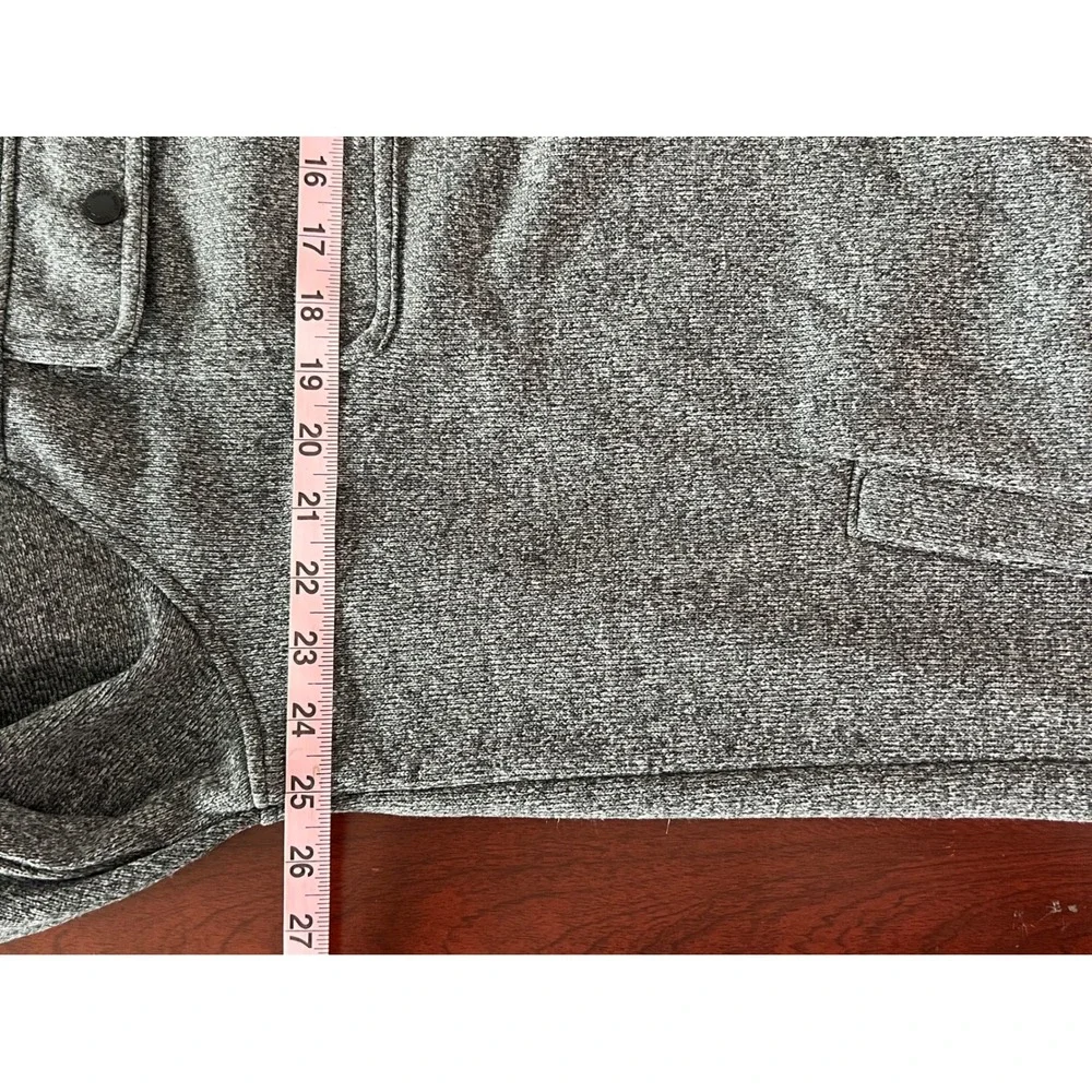 Eddie Bauer Mens XL Sweater Fleece Shirt Jacket Heather Ebony Gray NWT